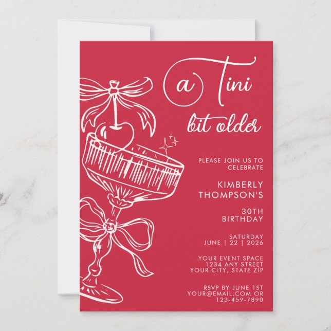 Invitation Tendance Cocktail Un Peu Plus Vieux 30e Anniversai (Devant)