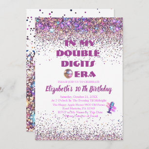 Invitation Tendance Dans Mes Double Chiffres Era Anniversaire