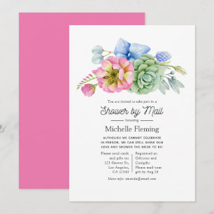 Invitation Tendance de fleur de succulent de douche de mariag