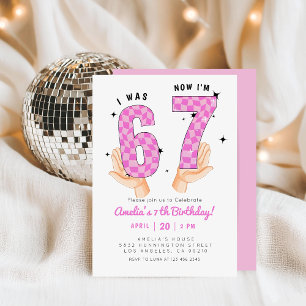 Invitation Tendance de mème 6 7 Six Sept Anniversaire 