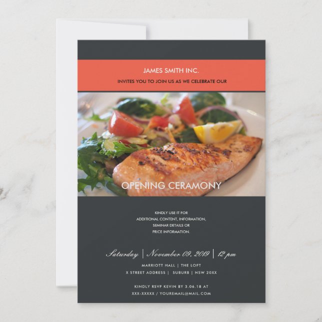 INVITATION TENDANCE PHOTO NOIR ROUGE CÉRÉMONIE D'OUVERTURE GR (Devant)