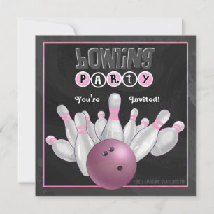 Invitation Tendance Pink Bowling Party