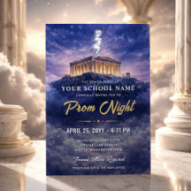 Invitation tendance pour le bal de promo Une Nuit 
