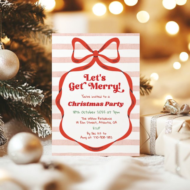 Invitation tendance pour une fête de Noël avec rub (Créateur téléchargé)