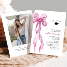 Tendance Rose Bow Ribbon photo de la fête de gradu