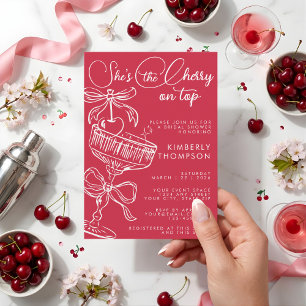 Invitation Tendance Rouge Elle Est La Cerise Sur Le Gâteau En