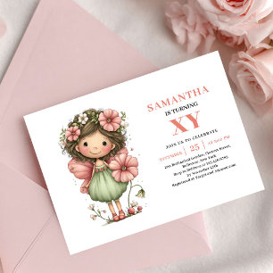 Invitation tendre fée fille anniversaire blush pas