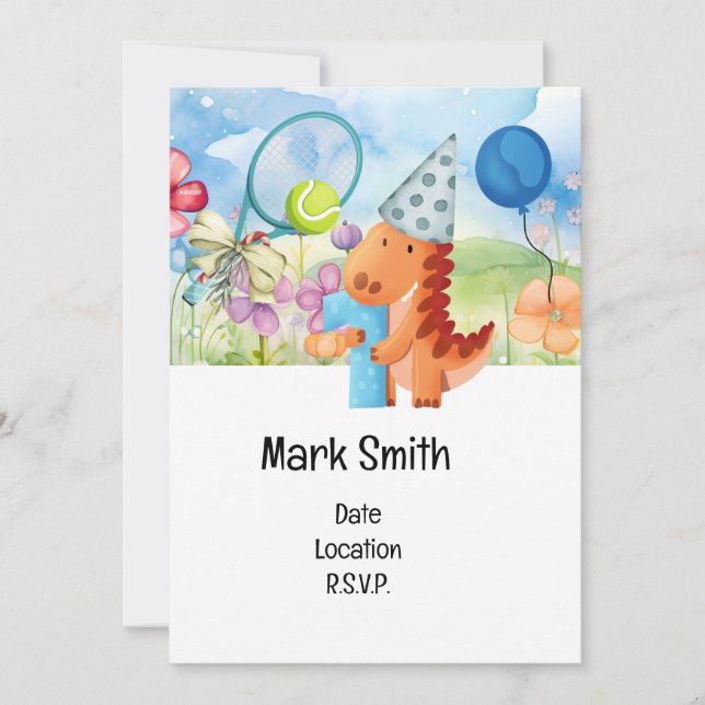 Invitation Tennis 1ère fête d'anniversaire (Devant)