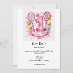 Invitation Tennis 1ère fête d'anniversaire