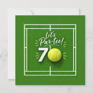 Invitation Tennis 70e anniversaire balle de tennis et numéro