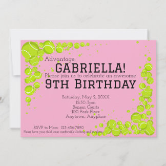 Invitation Tennis Anniversaire