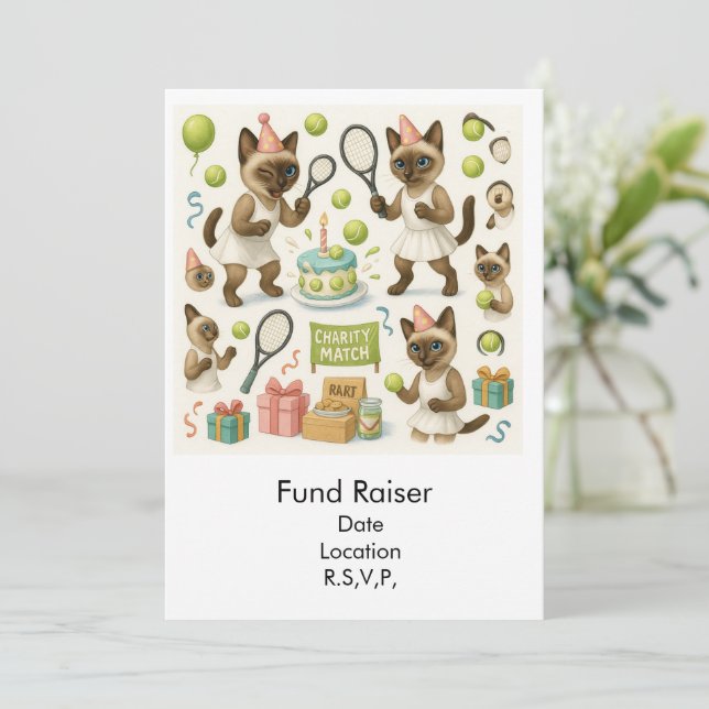 Invitation Tennis Fund Raiser pour les Amoureux de les chats (Debout devant)