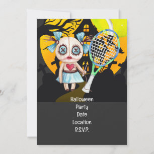 Invitation Tennis Halloween thème pour Tennis Party