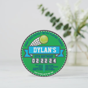 Invitation TENNIS JEU Sports Anniversaire Fête ronde