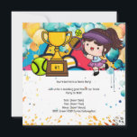 Invitation Tennis Kid Birthday Party<br><div class="desc">Célébrez la journée spéciale de votre enfant avec notre invitation de Tennis Birthday Party! Ce design sportif et dynamique est parfait pour les amateurs de tennis de tous âges. L'avant présente une illustration dynamique sur le thème du tennis avec espace pour personnaliser le nom de votre enfant et les détails...</div>