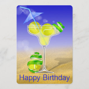 Invitation Tennis Margarita fête d'anniversaire