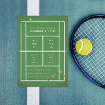 Invitation Tennis Match Watch Party Tennis Birthday Party<br><div class="desc">Personnaliser pour votre événement ; illustration originale du court de tennis en vert</div>