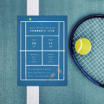 Invitation Tennis Match Watch Party Tennis Birthday Party<br><div class="desc">Personnaliser pour votre événement ; illustration originale du court de tennis en bleu</div>
