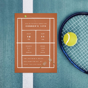 Invitation Tennis Match Watch Party Tennis Birthday Party