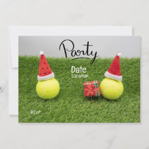 Invitation Tennis Noël fête pour le joueur de tennis avec bal