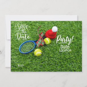 Invitation Tennis Noël fête pour le joueur de tennis avec bal