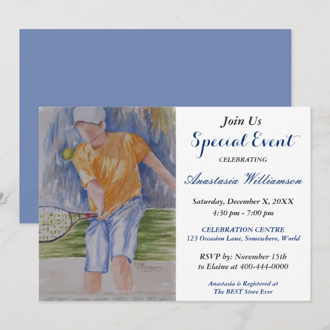 INVITATION TENNIS PARTY (Devant / Derrière)