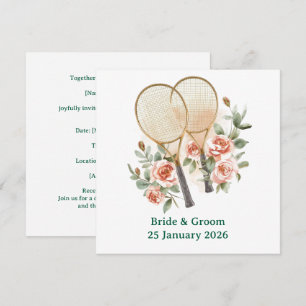 Invitation Tennis pour Sauvegarder la date de Mari