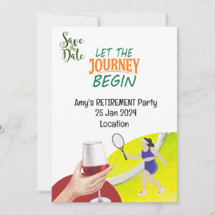 Invitation Tennis Retraite Party pour Joueuse