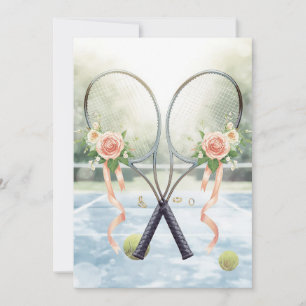 Invitation Tennis Sauvegardez la date pour le mariage du joue