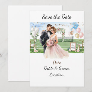 Invitation Tennis Sauvez la date de l'adversaire Tennis Playe