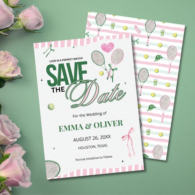 Invitation Tennis Save the Date Wedding Card (Créateur téléchargé)