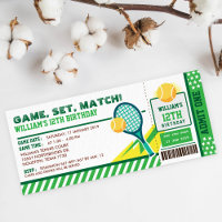 Tennis Ticket Pass Anniversaire