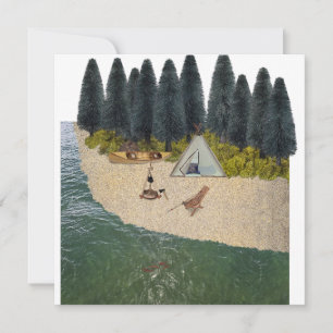Invitation Tente Camping au bord de la rivière