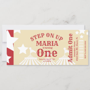 Invitation Tente Cirque moderne Anniversaire Ticket Party