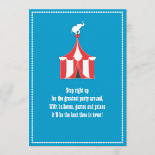 Invitation Tente de cirque et partie d'anniversaire de enfant