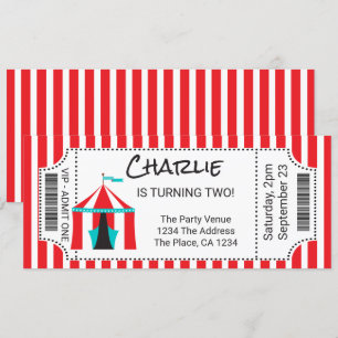 Invitation Tente de cirque Nouveauté Billet personnalisé