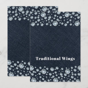 Invitation TENTE de NOURRITURE de TABLE de denim et