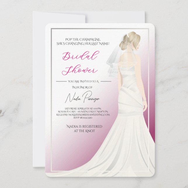 Invitation Tenue Chic pour la Fête de Fiançailles de Mariage (Devant)
