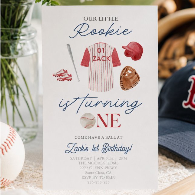 Invitation Tenue de baseball débutant pour garçons 1er annive (Créateur téléchargé)