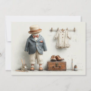 Invitation Tenue de bébé artiste français pour 1er anniversai