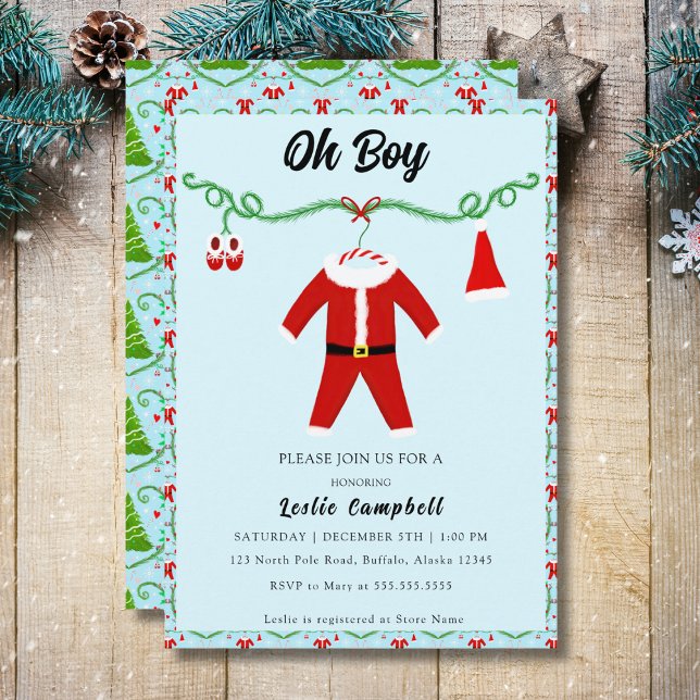 Invitation Tenue de bébé garçon Santa pour Baby Shower (Créateur téléchargé)