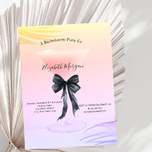 Invitation Tenue de cocktail rose chic Nœud papillon noir Ent