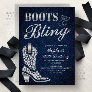 Invitation Tenue de fête western en denim Boots Bling