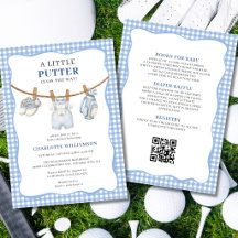 Tenue de golf bleue tout-en-un pour baby shower