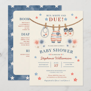 Invitation Tenue de ligne patriotique pour bébé