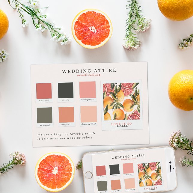 Invitation Tenue de Mariage | Palette de Couleurs Citron (Créateur téléchargé)