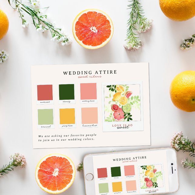 Invitation Tenue de Mariage | Palette de Couleurs Citron (Créateur téléchargé)