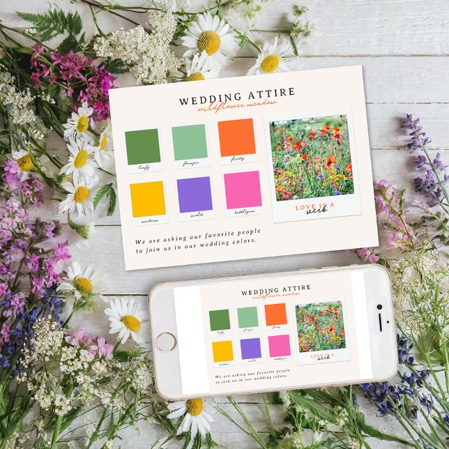 Invitation Tenue de Mariage | Palette de Couleurs de Fleurs S (Créateur téléchargé)