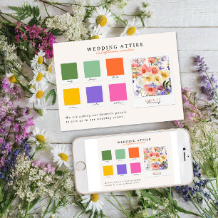 Invitation Tenue de Mariage Palette de Prairie de Fleurs Sa