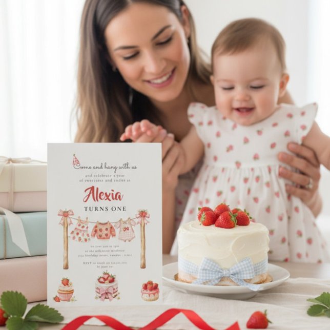 Invitation Tenue de premier anniversaire douce fraise Clothes (Créateur téléchargé)